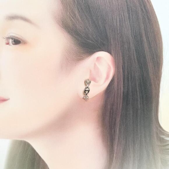 HERMES Silver Earrings - Picture 10 of 10